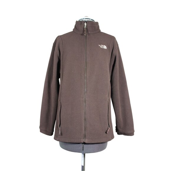 The North Face girls brown full zip mock neck fleece sweatshirt‎ jacket XL - Picture 1 of 14